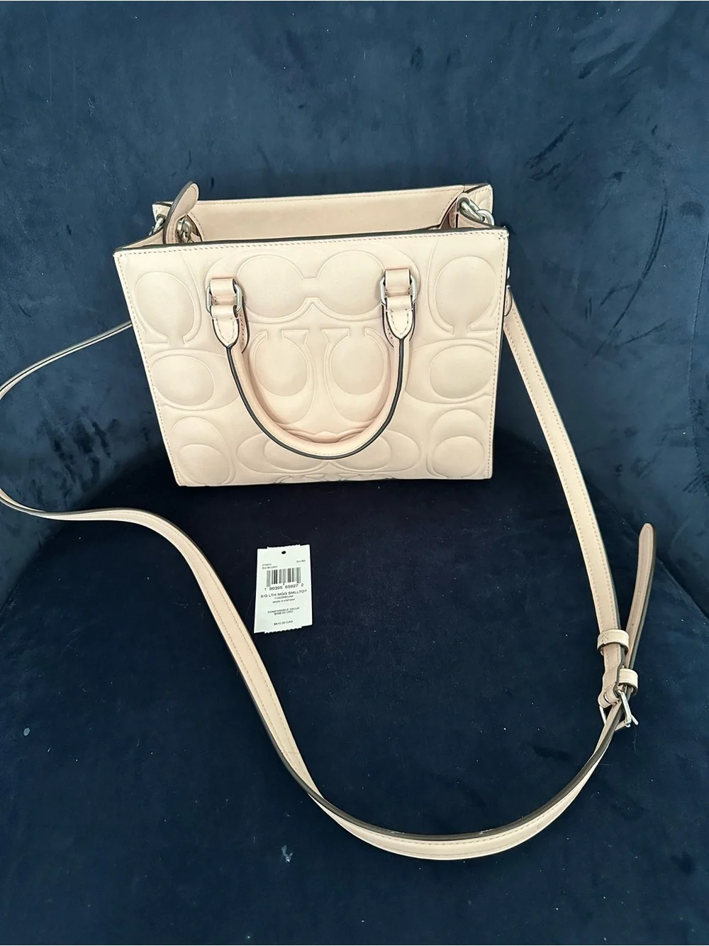 Coach Signature Maggie Embossed Leather Tote - Pale Pink